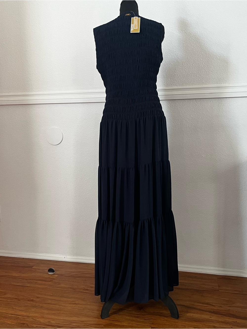 MICHAEL Michael Kors Navy Sleeveless Smocked Maxi Dress